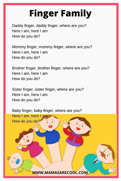 finger family song lyrics|finger family song nursery rhymes.